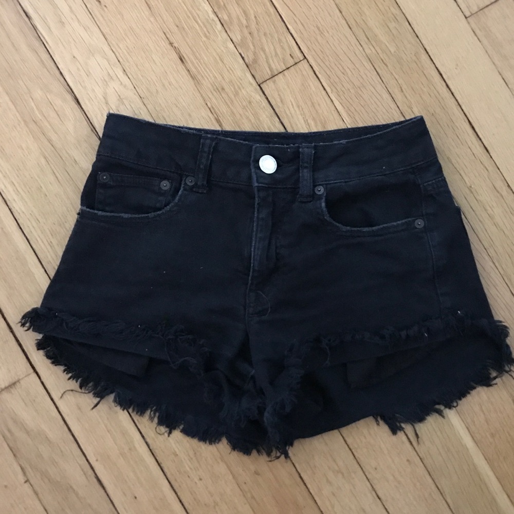 American Eagle Black High Waisted Jean Shorts